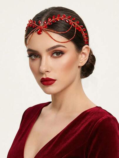 1 chiếc phụ kiện cài tóc đính đá lấp lánh sang trọng dành cho nữ, băng đô cô dâu phù hợp cho tiệc tùng, chụp ảnh, lễ kỷ niệm, dạ hội.