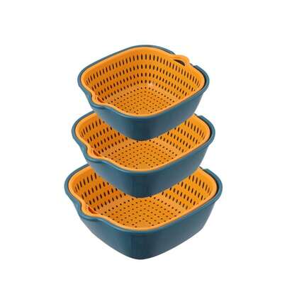 Multi-Layer Vegetable Washing Basket, Fruit Basket, Stackable Washing Pool Filter Net, Vegetable & Fruit Drainage Basket Set For Kitchen