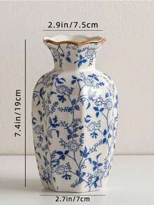 1 Stück chinesische Blau-Weiß Porzellanvase, vintage Eingangsbereich Dekoration, hochwertige keramische Blumenvase für Zuhause, Lobby, Hotel, Restaurant, Blumenarrangements, Hydrokultur, Dessertladen - Mehrfarbig - Übersicht 21