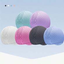 1pc New Adult Silicone Swimming Cap, Water Drop Design, Waterproof, Protective, Fashionable Unisex Swim Hat - Multicolor - View 2