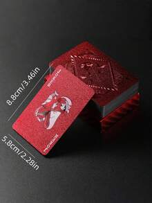一套玫瑰图案的扑克牌，PVC防水材质，饰有玫瑰和骷髅图案，非常适合节日派对游戏。 - 彩色 - 查看 2
