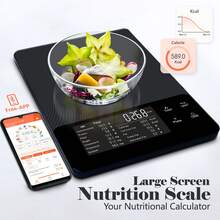 1pc Smart Digital Kitchen Scale | Glass Panel, 10kg/22lb Capacity, G/Oz Display, Nutrition Calculator And Free App, Supports Calorie And Macro Tracking, Portion Control, Meal Prep, Suitable For - Suitable For Healthy Eating And Fitness Tracking, Screen Displays Nutrition Information, Easy App Integration To Create Healthy Eating Plans, Kitchen Scale, Kitchen Weighing Scale, Kitchen Electronic Scale - Kitchen scales - View 2