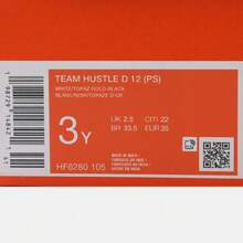 Nike Giày thể thao cổ trung TEAM HUSTLE D 12 (PS) cho trẻ nhỏ HF6280-105 - Đen và trắng - Xem 6