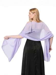 Chiffon Shawl Wrap, Suitable For Brides, Weddings, Formal Dresses And Special Occasions - Royal Blue - View 23