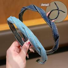 1个/2个装 女孩日常使用牛皮细发箍 复古气质 牢固耐用 发箍 假发配件 日常使用 - 彩色 - 查看 3