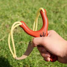 3pcs Solid Wood Bow-Shaped Rubber Band Slingshot - Three-Wood Leopard Print Body, High-Precision Grip Suitable For Outdoor Range Training And Shooting Sports - Multicolor - View 8