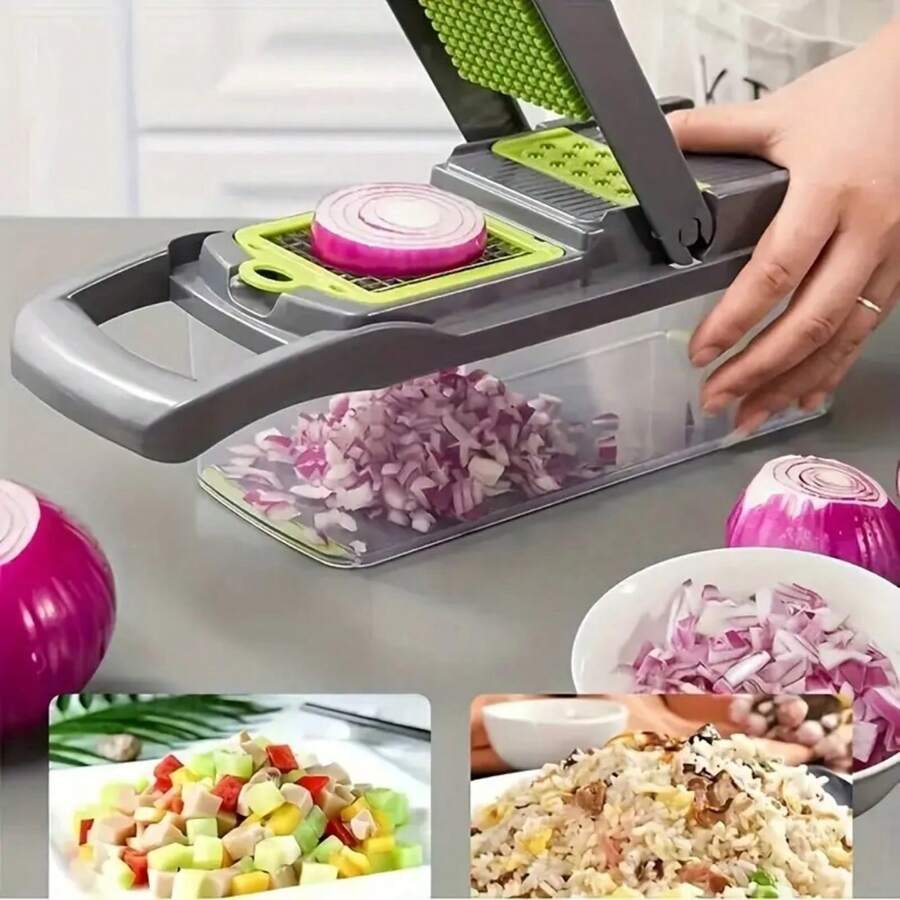 Dụng cụ 4 trong 1: Gọt vỏ Julienne, Cắt lát rau củ, Xé sợi, Mài - Họa tiết bàn cờ, Dụng cụ nhà bếp đa năng dùng cho khoai tây, cà rốt, rau củ. - Nhiều màu - Xem 1