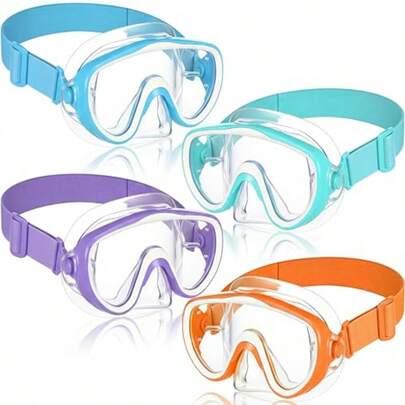 4 Pack Adult Swim Gogg Wit Nose Cover Snorkel Ding Mask Elastic Strap Mask Underwater Swimming Goggle