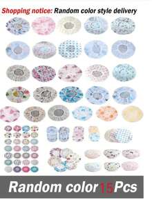 3/5pcs Waterproof Reusable Shower Cap Set - Thickened, Random Color Patterns | Salon & Home Bathing Essential, Women Hair Care Shower Cap (Bathroom Accessory) - Basic model - View 17