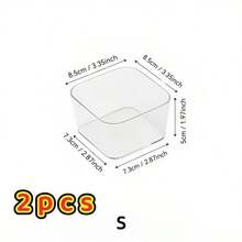 7/1pc Drawer Divider Storage Box, Hair Accessory Organizer Box With Built-In Grid, Jewelry & Cosmetic Storage Box, Transparent PET Plastic Material, Multi-Functional Compartment Box, Suitable For Various Home Drawers, Room, Bathroom, Home Decor, Multiple Sizes Available - Clear - View 8