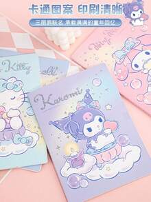 【SANRIO系列畅销产品】SANRIO B5随机1本/4本学生文具笔记本，横线便签本，课堂笔记本，可爱美观图案，适合作为学生奖品、生日礼物、返校礼物、圣诞节礼物、万圣节礼物【正版授权】 - 多色 - 查看 4