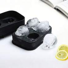 Khay silicon có nắp, khuôn làm cocktail whisky hình vuông và tròn, dụng cụ tạo hình viên bi - màu đen - Xem 5