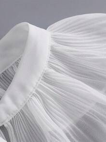 1 Pc French-Style Gentle Pleated Lace Collar With A Frill, And A Cape-Like Shawl That Enhances The Layering Effect Of The Outfit, A Delicate Accessory.,Festival,Travel - White - View 7
