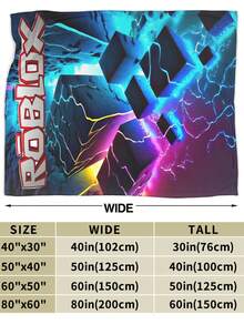 R Robloxs Game Throw Blanket Warm Blankets Breathable Air Conditioner Blanket For Car Classic Outdoor Blankets For Picnic For All Season - 黑色 - 查看 8