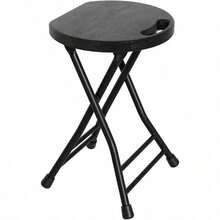 18 Inch Folding Stool With Handle – 500LBS Capacity Portable Collapsible Stool With Non-Slip Feet, Heavy-Duty Steel & Plastic For Indoor & Outdoor Use – Black - 18-inch Black - View 8