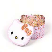 SANRIO 三丽鸥100个装Hello Kitty发圈套装，基础款高弹力发圈，适合女孩 - 可爱耐用的混色弹力发圈，卡通印花和蝴蝶结设计，包含收纳盒，黑色发圈，呵护秀发，时尚优雅简约的日常发饰，适合扎马尾辫和编发，适合日常和户外活动，四季皆宜，发带，马尾绳 - 彩色 - 查看 7