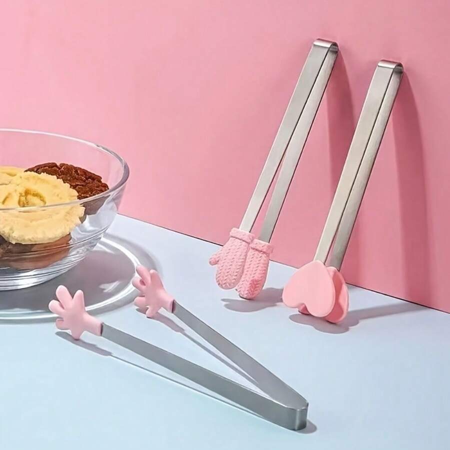 1pc Silicone Stainless Steel Mini Snack Box With Non-Slip Handle, Suitable For Barbecue, Baking, Ice Cubes And Other Kitchen Uses (Handheld) - Multicolor - View 1