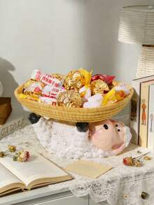 1pc Cute Resin Sheep Desktop Decor Tray, Suitable For Celebration Events, Office, Home And Holiday Decoration (Bow Is A Prop For Photo, Not Included In The Product) - 1PC - View 6