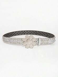 SGIAWETA-1pc Men's Silver Punk Rock Y2K Studded Colorful Sunflower Belt, Versatile Casual Wear Autumn-Winter Accessories,Suitable Teens, Youth,Men,Casual, Outdoor, Athletic, Vacation, Graduation Gifts, Birthday, Daily Wear-Birthdaygift - Yellow - View 8