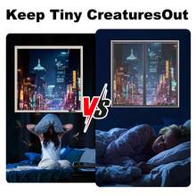 1pc Anti-Mosquito Anti-Insect Screen Window Curtain, Self-Adhesive Mosquito Net, Breathable , Not Easy To Fall Off, Middle Zipper Style, No Drilling Installation, Convenient And Fast - Grey - View 6