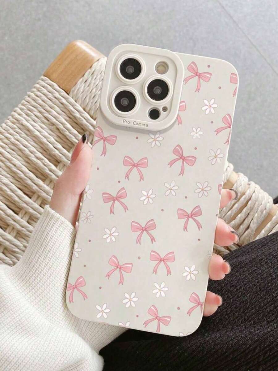 1 chiếc ốp lưng điện thoại màu trắng dày dặn, tối giản, chống rơi, mềm mại với nơ xinh xắn, phù hợp với 17/17 Air 16/ 16 Pro/ 16 Pro Max/ 16 Plus, 15 XR /7/8, 15 Pro Max, 12 Pro Max, 13 Pro Max, 14 Pro Max, 13, 14, 11, 12, P14, P11, P12, XS, XR, 7/8 P, 7/8 Plus - trắng - Xem 1