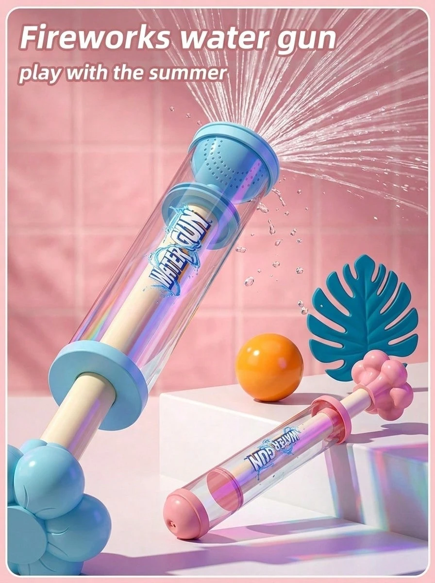 1 pieza Pistola de agua de fuegos artificiales, juguete de agua para niños, juguete de piscina, juguete de agua, juguete para niños, juguete de jardín, juguete de playa, juguete de piscina al aire libre