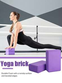 1/2pcs High-Density EVA Yoga Blocks, Stylish Design, Suitable For Yoga, Pilates, Dance Enthusiasts, Also Can Be Used For Dance Leg Stretching, Pilates Training, Fitness Support, Compact And Portable, For Home, Gym, Studio Use - Multicolor - View 6