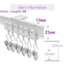 NEW 5M Bendable Flexible Curtain Track Rod Rail Ceiling Window Caravan Straight Bay UK - White - View 6