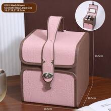 Túi đựng mỹ phẩm du lịch gấp gọn có gương, dung tích lớn, làm bằng da PU. - Nhiều màu - Xem 17