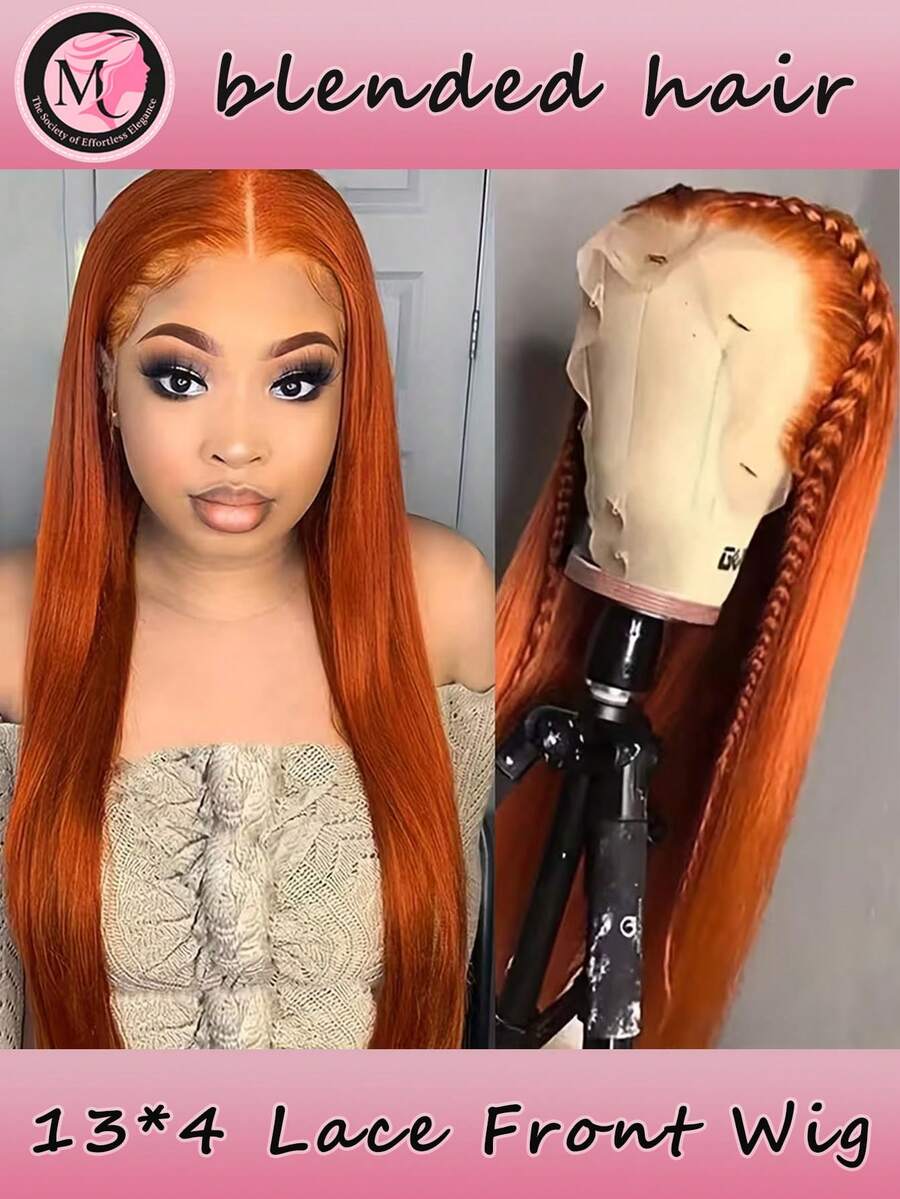 直发蕾丝前假发，真人发混纺，13x4，预拔毛，带婴儿发，180%密度，蕾丝近景真人发混纺假发，女士自然黑，13x4升级版蕾丝前假发，直发蕾丝前假发，真人发混纺，无需胶水，即戴即走，真人发混纺，预拔毛