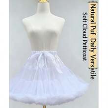 55cm Long White Fluffy Tulle Skirt, Suitable For Cosplay, Wedding, Ball, Lolita, Daily Wear - Multicolor - View 10