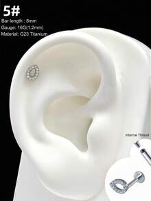 1 chiếc khuyên môi bằng titan thời trang, ren trong, hình hoa, đá opal, ngọc lam 5A, chất liệu G23 cao cấp, khuyên môi hình chữ thập, hình trái tim, nơ, khuyên tai daith, khuyên mũi, trang sức septum, hình nhện, bướm, sao, khuyên tai rook, khuyên septum có bản lề, hình sao biển, hình ốc xà cừ, khuyên tai helix, khuyên tai tragus, khuyên môi labret, khuyên môi Monroe, khuyên môi có ren trên, khuyên tai dạng phẳng, khuyên tai conch, labret, Monroe, Medusa, khuyên môi và mũi cho nữ, thích hợp đeo hàng ngày, quà tặng Giáng sinh và Halloween. - Nhiều màu - Xem 15