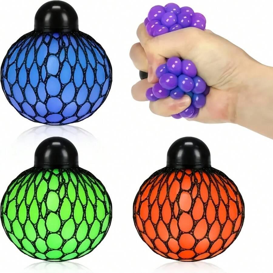 Stress-Relief Grape Balls, Hand Trainers, Stress-Relief Squeeze Toys For Children And Adults, Gift Bags And Piñata Fillers, Classroom Rewards, Party Favors, Birthday And Holiday Gifts, Home Decoration - véo - Xem 1