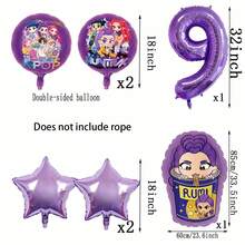 Kpop酷女孩儿童生日派对装饰，1-9数字气球套装，婴儿派对用品，礼物和玩具 - 套裝氣球 - 查看 11