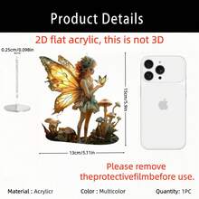 Acest decor colorat din acril cu flori de zână, cu imprimare 2D plată, este realizat meticulos pentru a crea o ambianță armonioasă. Este perfect pentru a fi plasat în sufragerie sau dormitor și reprezintă un cadou ideal pentru prieteni și familie în timpul sărbătorilor. - Multicolor C - Vizualizare 11