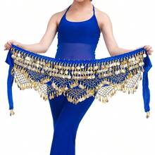 一件闪亮流苏波浪肚皮舞服装，时尚亮片裙，适合嘉年华表演、派对、夜总会、海滩、波西米亚复古风格 - 彩色 - 查看 5