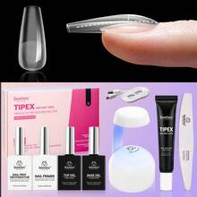 Beetles Tipex Lite Pre-Built Apex Nail Tips Kit, Stiletto Medium, With Tipex Nail Glue,  All-In-One Gel Nail Kit - Coffin Medium (Tipex Nail Kit With Primer) - View 9
