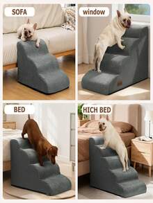 宠物楼梯，狗狗梯子，防滑攀爬梯，适合小型、中型、大型及老年犬上下床，猫咪床边攀爬梯 - 彩色 - 查看 8