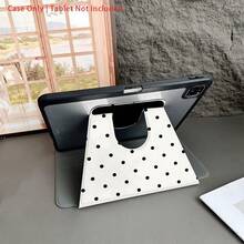 1pc 360° Rotating Black Polka Dot Tablet Protective Case, With Pencil Slot, Multi-Angle Stand, Auto Wake/Sleep, Fit For IPad Pro 11", Air 11"/13" M3, 11" A16, 10th/9th/8th/7th Gen, Air 4/5, 10.9"/10.2"/9.7" - Multicolor - View 9