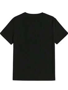 T Shirt Men, Summer TopsMen'S Casual Round-Neck T-Shirt With Letters For Summercotton T-Shirt, Men's Tshirt - 黑色 - 查看 3