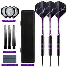 HUANQU 3pcs Professional Dart Set, Full Set Of Professional Hard Darts, Includes 3 Darts + 3 Shafts + 3 Flights + 1 Dart Sharpener + 1 Storage Box, Durable And Shock-Resistant, Perfect For Competition, Practice And Home Entertainment, Holiday Gift - Multicolor - View 10