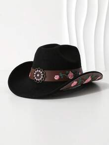 1 chiếc mũ len kiểu miền Tây dành cho nữ, mũ cao bồi, mũ nhạc jazz. Vành mũ rộng có mép cong tự nhiên, tạo nên vẻ ngoài giản dị đậm chất miền Tây. - Nhiều màu - Xem 15