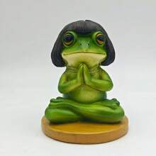 1件树脂青蛙冥想瑜伽摆件，禅意青蛙雕像，可爱动物桌面装饰，送给瑜伽爱好者和青蛙爱好者的礼物 - 打坐青蛙 - 查看 10