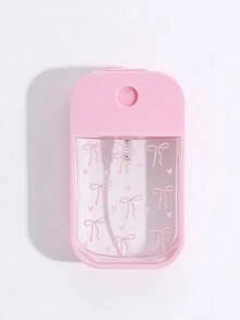 New Pink Bow Pattern Transparent PET Spray Bottle, Perfume Atomizer, Makeup Remover Liquid Dispenser, Moisturizing Mist Bottle, Suitable For Nail Polish Remover, Toner And Makeup Remover, Reusable, Travel Essential, Perfect Travel Accessory, Holiday Gift - Multicolor - View 5
