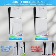 All-In-One P5 Slim Cooling Stand With Dual Controller Charger, 3-Speed Turbo Cooling Fan, 9 RGB Lighting Modes, Headset Hook, Compatible With P5 Slim Disc/Digital Edition - View 7