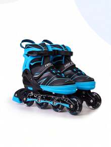 FREE STAR Adjustable Size Inline Skates, High Elastic PU Wheels, Fashionable And Cool, Comfortable For Beginners And Training, Suitable For Outdoor Sports, Unisex For All Seasons - Blue - View 13