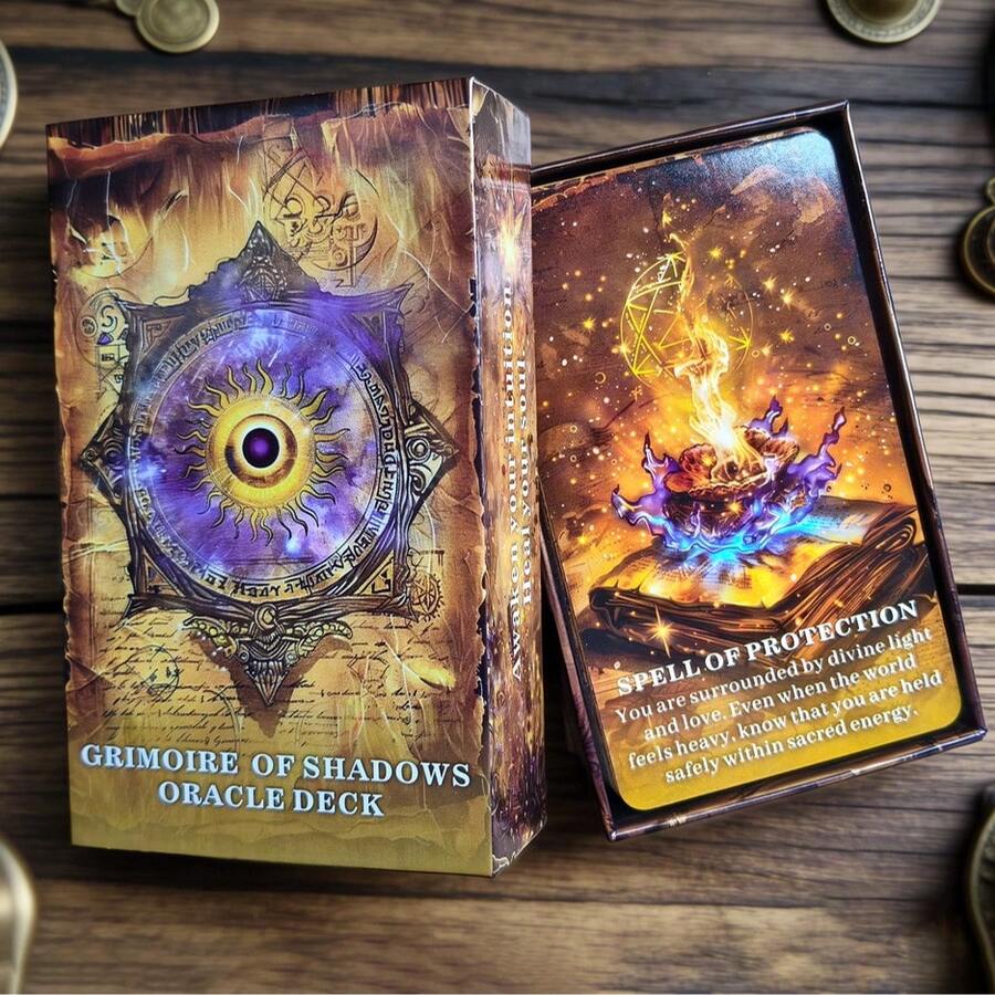 1 Box High Quality Oracle Cards, Yellow Oracle Tarot Cards, 55 Pcs High Quality Card Set, Great For Divination And Fortune Telling, Smooth Shuffling - Yellow Oracle - View 1