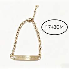 YUZENG 1 件装简约 14K 镀金手链，女士日常休闲佩戴 - 金色 - 查看 2