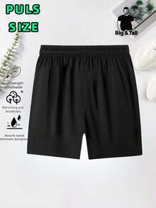 Quần short nam cỡ lớn, ống đứng, co giãn, màu trơn, có túi khóa kéo, dây rút, nhẹ, thích hợp cho thể thao, chạy bộ, tập thể dục, mùa hè. - màu đen - Xem 3