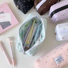 Large Capacity Polka Dot Pencil Case, Portable Storage Pouch, Minimalist Cute Cosmetic Bag, Jewelry Makeup Brush Organizer - Multicolor - View 9